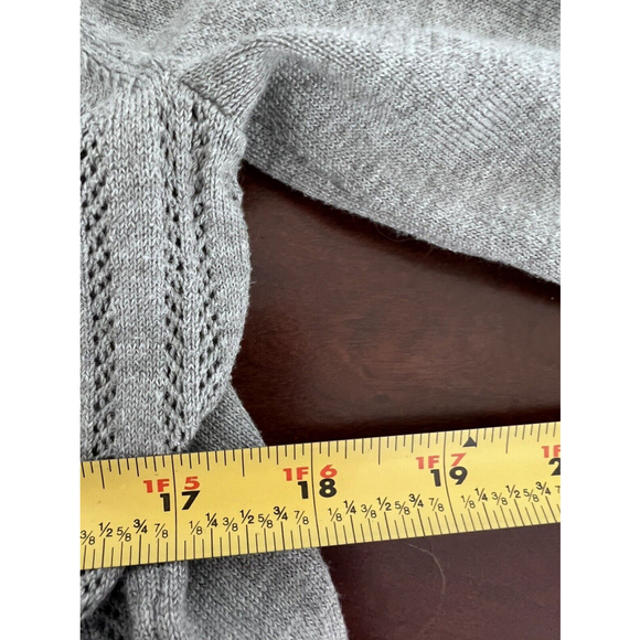 Karen Scott Womens Open Knit Cardigan Sweater Size Large Gray - Picture 4 of 6